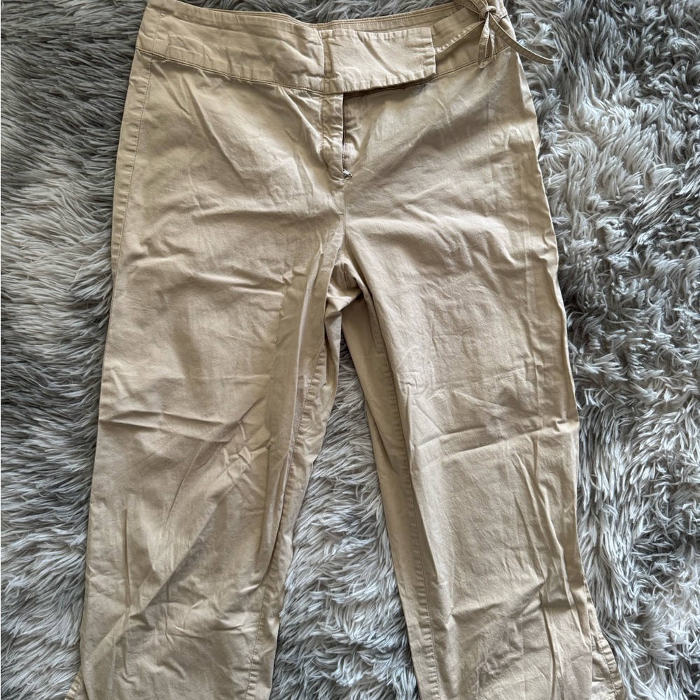 Max Studio Women's Wide Leg Khaki Capri